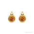 Sapphire Row Natural Gemstone Accented Bezel Earrings - Citrine, 14K Yellow Gold, 4 mm (view 2)