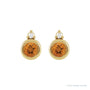 Sapphire Row Natural Gemstone Accented Bezel Earrings - Citrine, 14K Yellow Gold, 4 mm (view 2)
