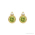 Sapphire Row Natural Gemstone Accented Bezel Earrings - Peridot, 14K Yellow Gold, 4 mm (view 2)
