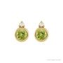 Sapphire Row Natural Gemstone Accented Bezel Earrings - Peridot, 14K Yellow Gold, 4 mm (view 2)