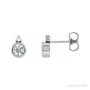 Sapphire Row Natural Gemstone Accented Bezel Earrings - White Sapphire, Platinum, 4 mm