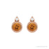 Sapphire Row Natural Gemstone Accented Bezel Earrings - Citrine, 14K Rose Gold, 4 mm (view 2)