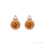Sapphire Row Natural Gemstone Accented Bezel Earrings - Citrine, 14K Rose Gold, 4 mm (view 2)