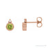 Sapphire Row Natural Gemstone Accented Bezel Earrings - Peridot, 14K Rose Gold, 4 mm