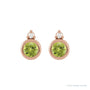 Sapphire Row Natural Gemstone Accented Bezel Earrings - Peridot, 14K Rose Gold, 4 mm (view 2)