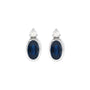 Sapphire Row Natural Gemstone Accented Bezel Earrings - Blue Sapphire, 14K White Gold, 5 x 3 mm (view 2)