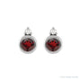 Sapphire Row Natural Gemstone Accented Bezel Earrings - Mozambique Garnet, 14K White Gold, 4 mm (view 2)