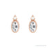 Sapphire Row Natural Gemstone Accented Bezel Earrings - White Sapphire, 14K Rose Gold, 5 x 3 mm (view 2)