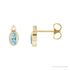 Sapphire Row Natural Gemstone Accented Bezel Earrings - Aquamarine, 14K Yellow Gold, 5 x 3 mm