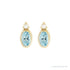 Sapphire Row Natural Gemstone Accented Bezel Earrings - Aquamarine, 14K Yellow Gold, 5 x 3 mm (view 2)