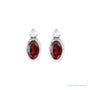 Sapphire Row Natural Gemstone Accented Bezel Earrings - Mozambique Garnet, Platinum, 5 x 3 mm (view 2)