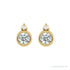 Sapphire Row Natural Gemstone Accented Bezel Earrings - White Sapphire, 14K Yellow Gold, 4 mm (view 2)