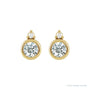 Sapphire Row Natural Gemstone Accented Bezel Earrings - White Sapphire, 14K Yellow Gold, 4 mm (view 2)