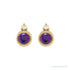 Sapphire Row Natural Gemstone Accented Bezel Earrings - Amethyst, 14K Yellow Gold, 4 mm (view 2)