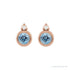 Sapphire Row Natural Gemstone Accented Bezel Earrings - Aquamarine, 14K Rose Gold, 4 mm (view 2)