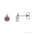 Sapphire Row Natural Gemstone Accented Bezel Earrings - Pink Tourmaline, Platinum, 4 mm
