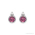 Sapphire Row Natural Gemstone Accented Bezel Earrings - Pink Tourmaline, Platinum, 4 mm (view 2)