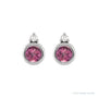 Sapphire Row Natural Gemstone Accented Bezel Earrings - Pink Tourmaline, Platinum, 4 mm (view 2)