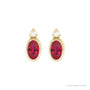 Sapphire Row Natural Gemstone Accented Bezel Earrings - Ruby, 14K Yellow Gold, 5 x 3 mm (view 2)