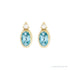 Sapphire Row Natural Gemstone Accented Bezel Earrings - Blue Zircon, 14K Yellow Gold, 5 x 3 mm (view 2)