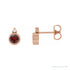 Sapphire Row Natural Gemstone Accented Bezel Earrings - Mozambique Garnet, 14K Rose Gold, 4 mm