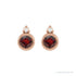 Sapphire Row Natural Gemstone Accented Bezel Earrings - Mozambique Garnet, 14K Rose Gold, 4 mm (view 2)