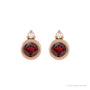 Sapphire Row Natural Gemstone Accented Bezel Earrings - Mozambique Garnet, 14K Rose Gold, 4 mm (view 2)