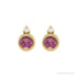 Sapphire Row Natural Gemstone Accented Bezel Earrings - Pink Tourmaline, 14K Yellow Gold, 4 mm (view 2)