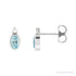 Sapphire Row Natural Gemstone Accented Bezel Earrings - Aquamarine, 14K White Gold, 5 x 3 mm
