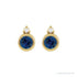 Sapphire Row Natural Gemstone Accented Bezel Earrings - Blue Sapphire, 14K Yellow Gold, 4 mm (view 2)
