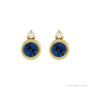 Sapphire Row Natural Gemstone Accented Bezel Earrings - Blue Sapphire, 14K Yellow Gold, 4 mm (view 2)