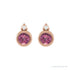 Sapphire Row Natural Gemstone Accented Bezel Earrings - Pink Tourmaline, 14K Rose Gold, 4 mm (view 2)