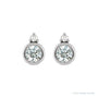 Sapphire Row Natural Gemstone Accented Bezel Earrings - White Sapphire, 14K White Gold, 4 mm (view 2)
