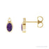Sapphire Row Natural Gemstone Accented Bezel Earrings - Amethyst, 14K Yellow Gold, 5 x 3 mm