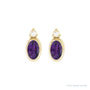 Sapphire Row Natural Gemstone Accented Bezel Earrings - Amethyst, 14K Yellow Gold, 5 x 3 mm (view 2)