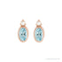 Sapphire Row Natural Gemstone Accented Bezel Earrings - Aquamarine, 14K Rose Gold, 5 x 3 mm (view 2)