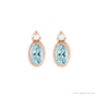 Sapphire Row Natural Gemstone Accented Bezel Earrings - Aquamarine, 14K Rose Gold, 5 x 3 mm (view 2)