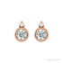 Sapphire Row Natural Gemstone Accented Bezel Earrings - White Sapphire, 14K Rose Gold, 4 mm (view 2)