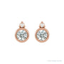 Sapphire Row Natural Gemstone Accented Bezel Earrings - White Sapphire, 14K Rose Gold, 4 mm (view 2)