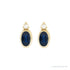 Sapphire Row Natural Gemstone Accented Bezel Earrings - Blue Sapphire, 14K Yellow Gold, 5 x 3 mm (view 2)
