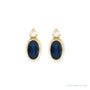 Sapphire Row Natural Gemstone Accented Bezel Earrings - Blue Sapphire, 14K Yellow Gold, 5 x 3 mm (view 2)