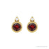 Sapphire Row Natural Gemstone Accented Bezel Earrings - Mozambique Garnet, 14K Yellow Gold, 4 mm (view 2)