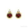 Sapphire Row Natural Gemstone Accented Bezel Earrings - Mozambique Garnet, 14K Yellow Gold, 4 mm (view 2)