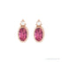 Sapphire Row Natural Gemstone Accented Bezel Earrings - Pink Tourmaline, 14K Rose Gold, 5 x 3 mm (view 2)