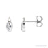 Sapphire Row Natural Gemstone Accented Bezel Earrings - White Sapphire, 14K White Gold, 5 x 3 mm