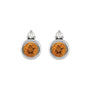 Sapphire Row Natural Gemstone Accented Bezel Earrings - Citrine, Platinum, 4 mm (view 2)