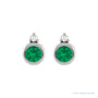 Sapphire Row Natural Gemstone Accented Bezel Earrings - Emerald, Platinum, 4 mm (view 2)
