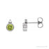 Sapphire Row Natural Gemstone Accented Bezel Earrings - Peridot, Platinum, 4 mm