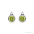 Sapphire Row Natural Gemstone Accented Bezel Earrings - Peridot, Platinum, 4 mm (view 2)