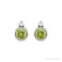 Sapphire Row Natural Gemstone Accented Bezel Earrings - Peridot, Platinum, 4 mm (view 2)